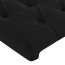 vidaXL fekete bársony ágykeret fejtámlával 90x200 cm