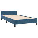 vidaXL sötétkék bársony ágykeret matrac nélkül 90x200 cm