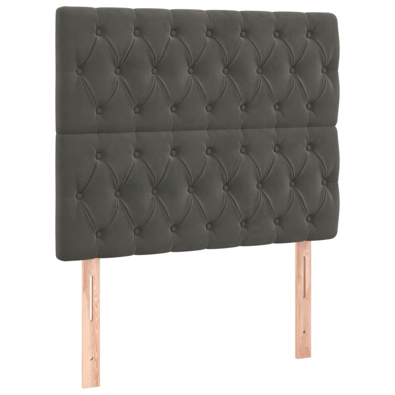 vidaXL sötétszürke bársony ágykeret matrac nélkül 120x200 cm
