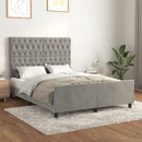 vidaXL világosszürke bársony ágykeret matrac nélkül 140 x 190 cm