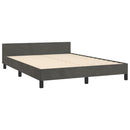 vidaXL sötétszürke bársony ágykeret matrac nélkül 140 x 190 cm