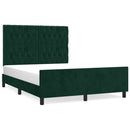 vidaXL sötétzöld bársony ágykeret matrac nélkül 140 x 190 cm