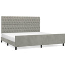 vidaXL világosszürke bársony ágykeret matrac nélkül 200 x 200 cm