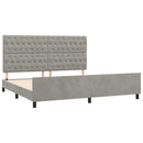vidaXL világosszürke bársony ágykeret matrac nélkül 200 x 200 cm