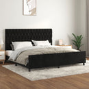 vidaXL fekete bársony ágykeret matrac nélkül 200 x 200 cm
