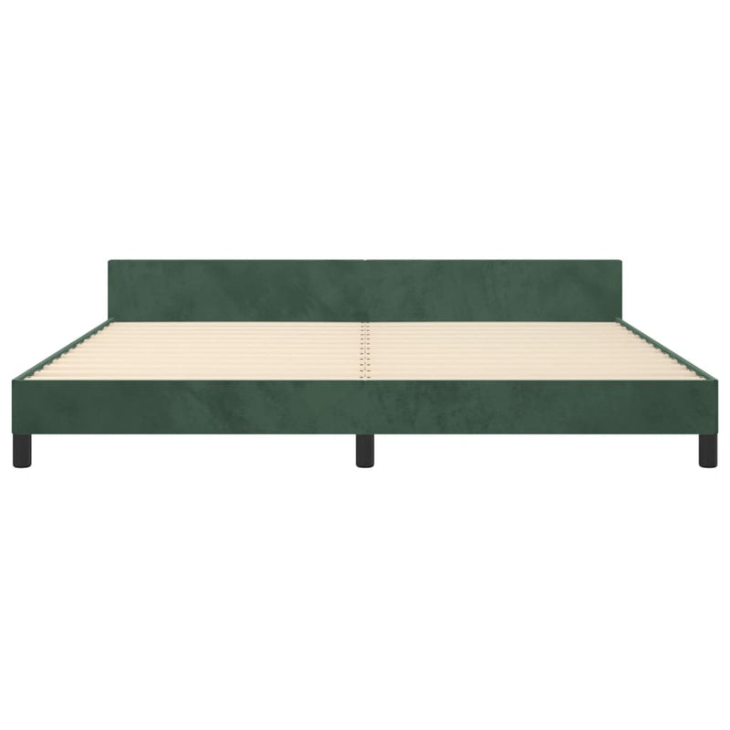 vidaXL sötétzöld bársony ágykeret matrac nélkül 200x200 cm