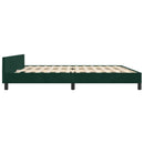 vidaXL sötétzöld bársony ágykeret matrac nélkül 200x200 cm