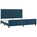 vidaXL sötétkék bársony ágykeret matrac nélkül 200x200 cm