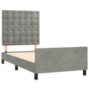 vidaXL világosszürke bársony ágykeret matrac nélkül 80x200 cm