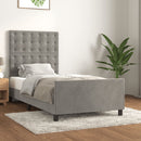 vidaXL világosszürke bársony ágykeret matrac nélkül 90x190 cm