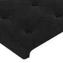 vidaXL fekete bársony ágykeret fejtámlával 90x190 cm