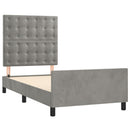 vidaXL világosszürke bársony ágykeret matrac nélkül 90x200 cm