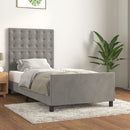 vidaXL világosszürke bársony ágykeret matrac nélkül 90x200 cm