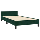 vidaXL sötétzöld bársony ágykeret matrac nélkül 90x200 cm