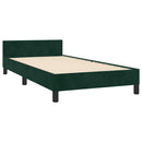vidaXL sötétzöld bársony ágykeret matrac nélkül 100x200 cm