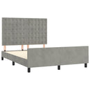 vidaXL világosszürke bársony ágykeret matrac nélkül 140 x 190 cm