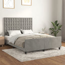 vidaXL világosszürke bársony ágykeret matrac nélkül 140 x 190 cm