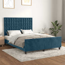 vidaXL sötétkék bársony ágykeret matrac nélkül 140 x 190 cm