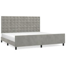 vidaXL világosszürke bársony ágykeret matrac nélkül 200 x 200 cm
