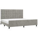 vidaXL világosszürke bársony ágykeret matrac nélkül 200 x 200 cm