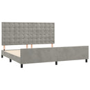 vidaXL világosszürke bársony ágykeret matrac nélkül 200 x 200 cm