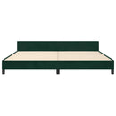 vidaXL sötétzöld bársony ágykeret matrac nélkül 200x200 cm