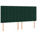 vidaXL sötétzöld bársony ágykeret matrac nélkül 200x200 cm