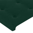 vidaXL sötétzöld bársony ágykeret matrac nélkül 200x200 cm