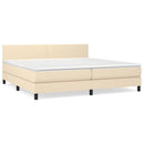 vidaXL krémszínű szövet rugós ágy matraccal 200 x 200 cm