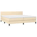 vidaXL krémszínű szövet rugós ágy matraccal 200 x 200 cm