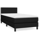 vidaXL fekete szövet rugós ágy matraccal 100 x 200 cm