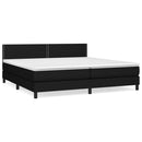 vidaXL fekete szövet rugós ágy matraccal 200 x 200 cm