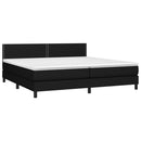 vidaXL fekete szövet rugós ágy matraccal 200 x 200 cm