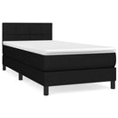 vidaXL fekete szövet rugós ágy matraccal 90x190 cm