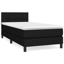 vidaXL fekete szövet rugós ágy matraccal 100 x 200 cm