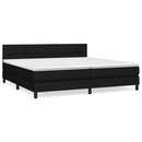 vidaXL fekete szövet rugós ágy matraccal 200 x 200 cm
