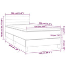vidaXL sötétszürke szövet rugós ágy matraccal 100 x 200 cm