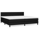 vidaXL fekete szövet rugós ágy matraccal 200 x 200 cm