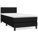 vidaXL fekete szövet rugós ágy matraccal 90x190 cm