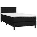 vidaXL fekete szövet rugós ágy matraccal 90x190 cm