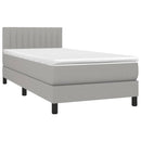 vidaXL világosszürke szövet rugós ágy matraccal 100 x 200 cm