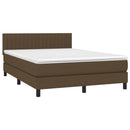 vidaXL sötétbarna szövet rugós ágy matraccal 140 x 190 cm