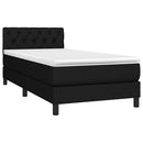 vidaXL fekete szövet rugós ágy matraccal 80 x 200 cm