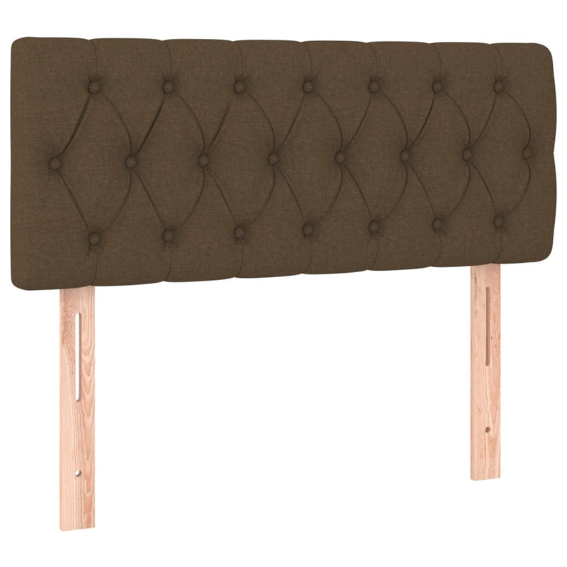 vidaXL sötétbarna szövet rugós ágy matraccal 90 x 200 cm