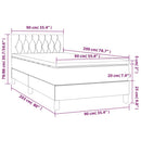 vidaXL sötétbarna szövet rugós ágy matraccal 90 x 200 cm