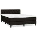 vidaXL fekete szövet rugós ágy matraccal 140 x 190 cm