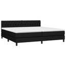 vidaXL fekete szövet rugós ágy matraccal 200 x 200 cm