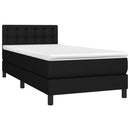 vidaXL fekete szövet rugós ágy matraccal 90x190 cm
