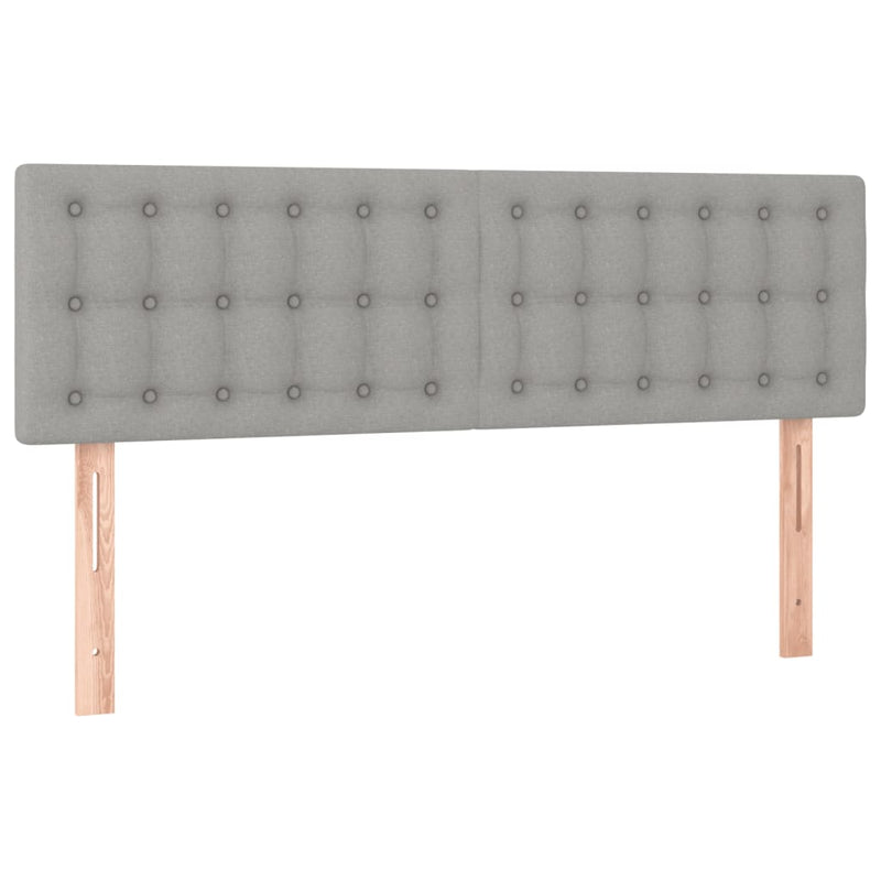 vidaXL világosszürke szövet rugós ágy matraccal 140 x 190 cm