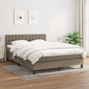 vidaXL tópszínű szövet rugós ágy matraccal 140 x 190 cm